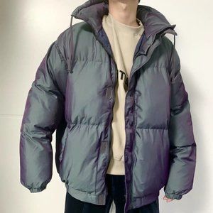 FEAR OF GOD ESSENTIALS 20SS reflective grey stand-up collar FOG thickened down c